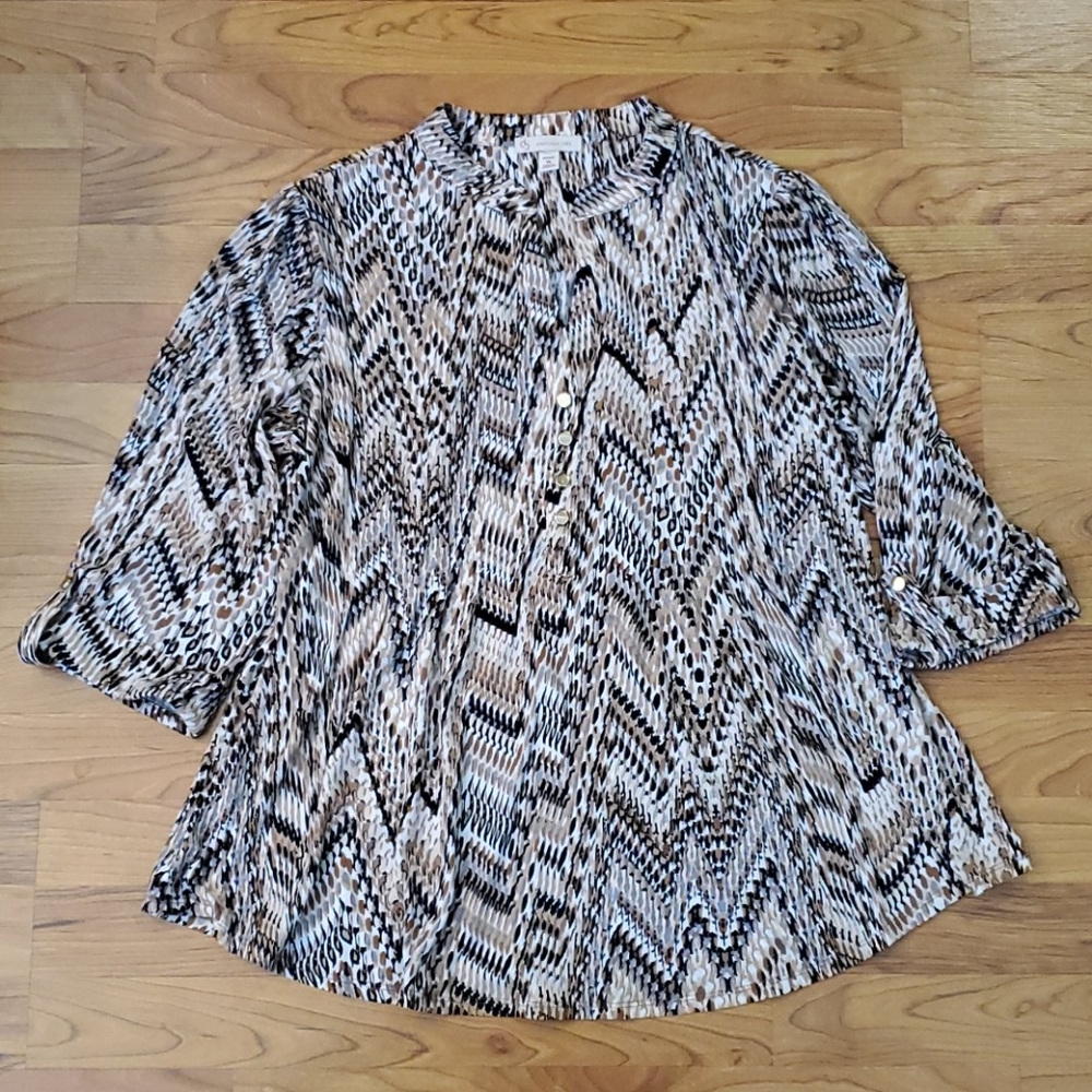Dress Barn Animal Print Popover